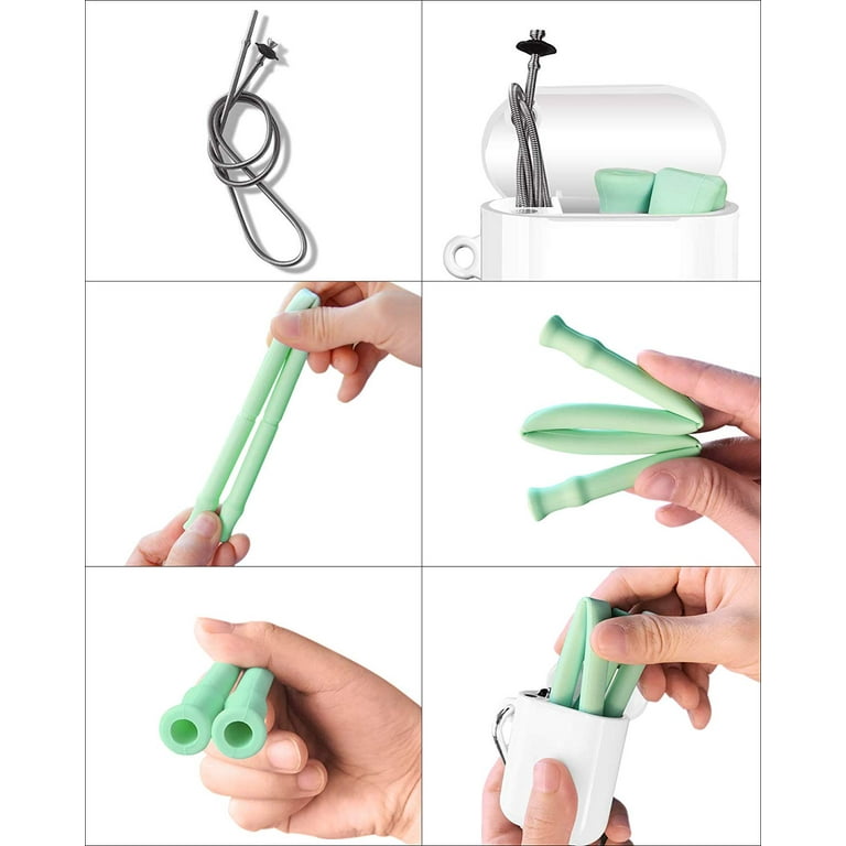 Collapsible Reusable Straws – Portable Drinking Silicone Straw