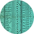 thumbnail image 1 of Ahgly Company Indoor Round Oriental Turquoise Blue Industrial Area Rugs, 8' Round, 1 of 4
