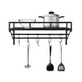 thumbnail image 3 of Wall Mounted Pot Rack 24 Inch Metal Pot Pan Storage Shelf Holder with 10 Hook for Home Kitchen Black, 3 of 21