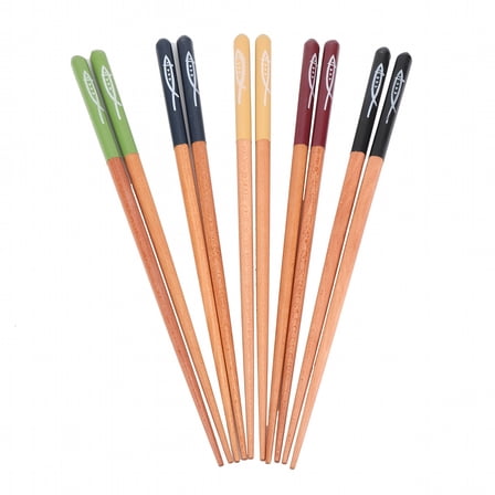 ACDANC 5 Pairs Bamboo Chopsticks Japanese Style Natural Wooden Chopsticks Set with Gift Box