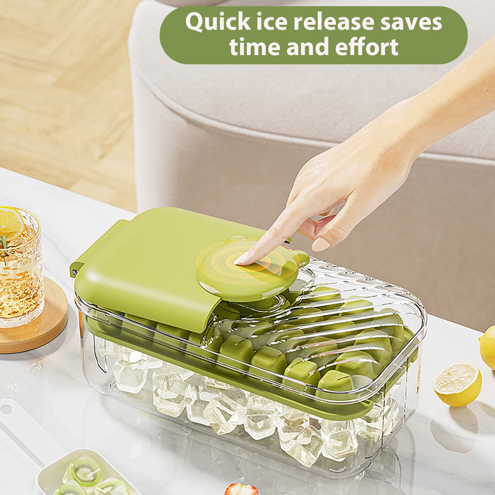 UNLLLL Pressing The Ice Block Ice Block Maker Household Food Grade Large Capacity Ice Storage Box With A Shovel, for Making Ice or Ice Cream