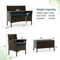 thumbnail image 3 of Costway 8 PCS Patio Furniture Set with Washable Cushions and Tempered Glass Coffee Table Blue, 3 of 9