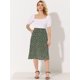 thumbnail image 2 of INSPIRE CHIC Falda midi de una línea con estampado floral para mujer Faldas vintage de gasa de verano Verde L, 2 of 5
