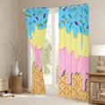 thumbnail image 3 of Manfei Waffle Cone Sprinkle Print Kitchen Curtains,Drip Art Black Out Curtains Pack of 2 (42x63 Each), 3 of 6