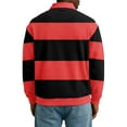 thumbnail image 5 of Men's Casual Long Sleeve Color Block Button Down Collar Loose Fit Top for Spring Fall Urban Style,Red,L, 5 of 5