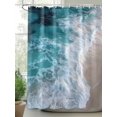 thumbnail image 2 of Beach Shower Curtain Set ，Waterproof Fabric Shower Curtains Ocean Scenery Shower Curtains for Bathroom,Bathroom Decor 72"x72", 2 of 6