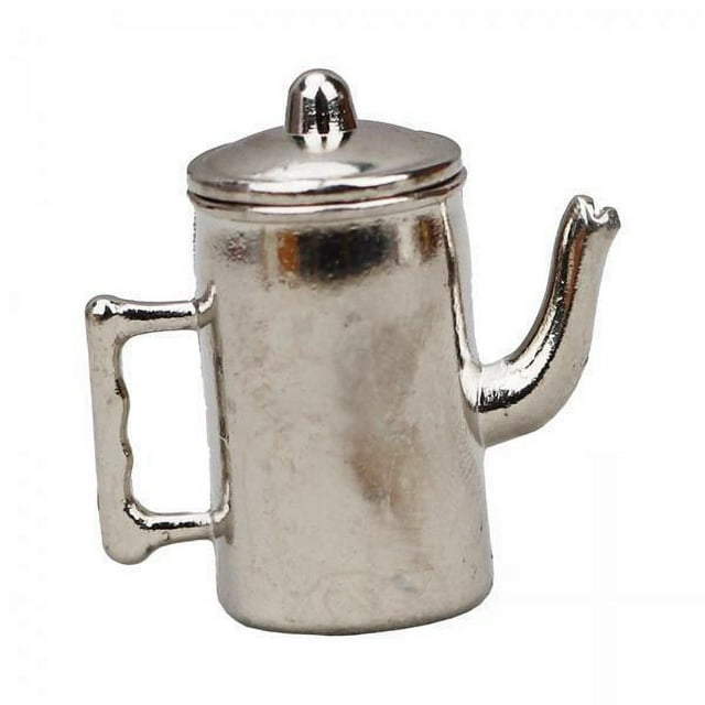 4x Mini Cafetera para Casa de Muñecas, Jarra de Agua en Miniatura de Aleación, Tetera de Simulación para Estación de Ferrocarril Arquitectónica, Mesa 4 piezas