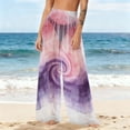 thumbnail image 5 of Gamivast Mesh Beach Cover up Pants for Women High Waisted Wide Leg Sheer Swimsuit Bottoms Tie Dye Bathing Suit Trousers Summer Vacation Pool Outfits, 5 of 7