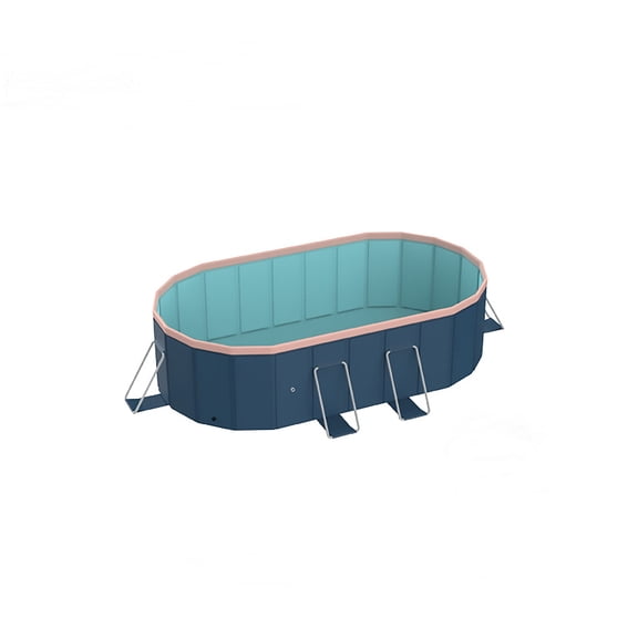 NOBOLEA PVC Outdoor Swimming Pool, Heavy Duty Non-Inflatable Folding Pool for Garden Patio Beach, Easy Install Fast Drain