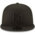 thumbnail image 2 of Kansas City Royals New Era Black on Black 9FIFTY Team Snapback Adjustable Hat - Black, 2 of 5