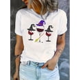 thumbnail image 1 of Camiseta Para Mujer Ropa De VeranoWitchy Red Wine Glass Graphic Tee for Women - Casual Crew Neck Short Sleeve T-Shirt, Stretchy & Comfortable Summer TopFather's Day, Mother's Day, New Year, Spring F, 1 of 7