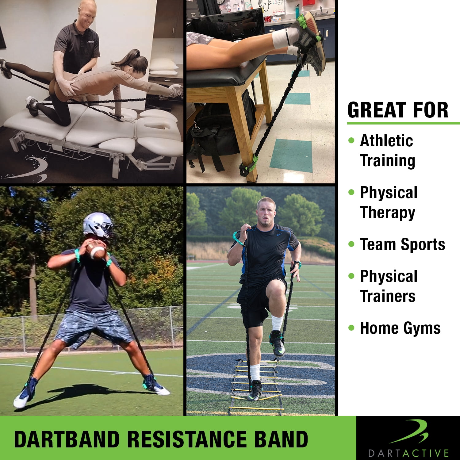 DartBand Premium Resistance Bands with Handles, Door Anchor, and Carabiner Clip for Athletic Training, Rehab, Strength Training, Yoga, Physical Therapy, Home Workout Solution - Heavy Resistance