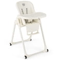 thumbnail image 1 of Babyjoy Chaise Haute pour Bébé 4-en-1 Pliable, Hauteur Réglable, Chaise d'Alimentation avec Roues, Beige, 1 of 7