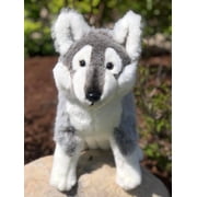 Auswella Plush Gray Timber Wolf Realistic Stuffed Animal