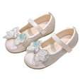 thumbnail image 2 of YYUIJK Girls Ballerina Dress Shoes Mary Jane Flats Flower Shoes Princess Wedding Party Girls Flats for Little/Big Kids White 10 Toddler, 2 of 7