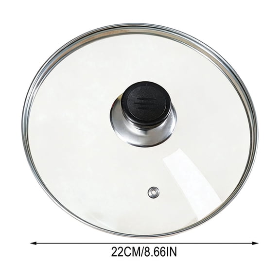 Round Glass Lid 5/6/7/8/9 Inch, Tempered Glass Pan Cover with Stainless Steel Handle and Rim, Clear Pan Cover for Moisture Locking & Easy Viewing, Oven-Proof Lid for Skillets & Dutch Ovens