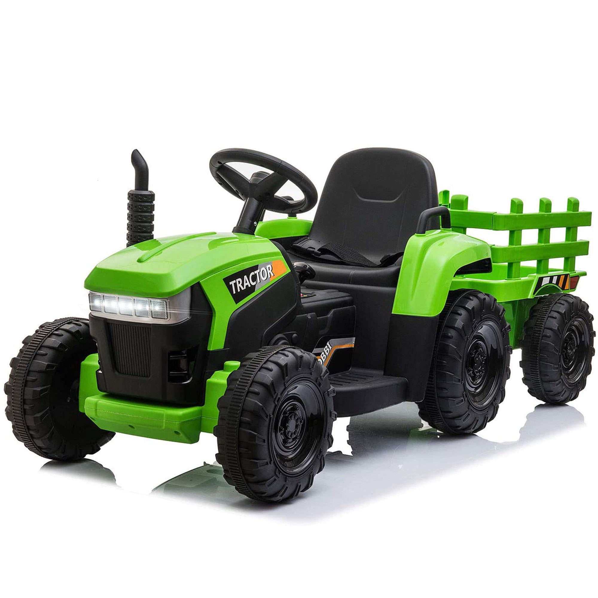 Details about   12V Kids Ride On Tractor With Trailer Ground Loader 