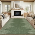 thumbnail image 2 of Hasoo Washable Carpet Diamond Stripes Area Rug for Living Room Bedroom Dorm Modern Low Pile Neutral Soft Indoor Rug, Green 8' x 10', 2 of 5