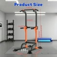 thumbnail image 6 of Power Tower Pull Up Bar and Dip Station, 165-210cm Multifunctional Adjustable Height Home Gym Equipment for Strength Training Fitness, Free Standing Workout Station Max Load 250KG （Orange ）, 6 of 6
