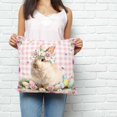 thumbnail image 2 of Easter Cute Bunny Pillow Covers 16x16 Inch Decorative Throw Pillow Cover, Colorful Eggs Spring Daisy Flowers Pink Plaid Sofa Pillowcases Accent Cushion Case Home Decor Bedroom Living Room, 2 of 6