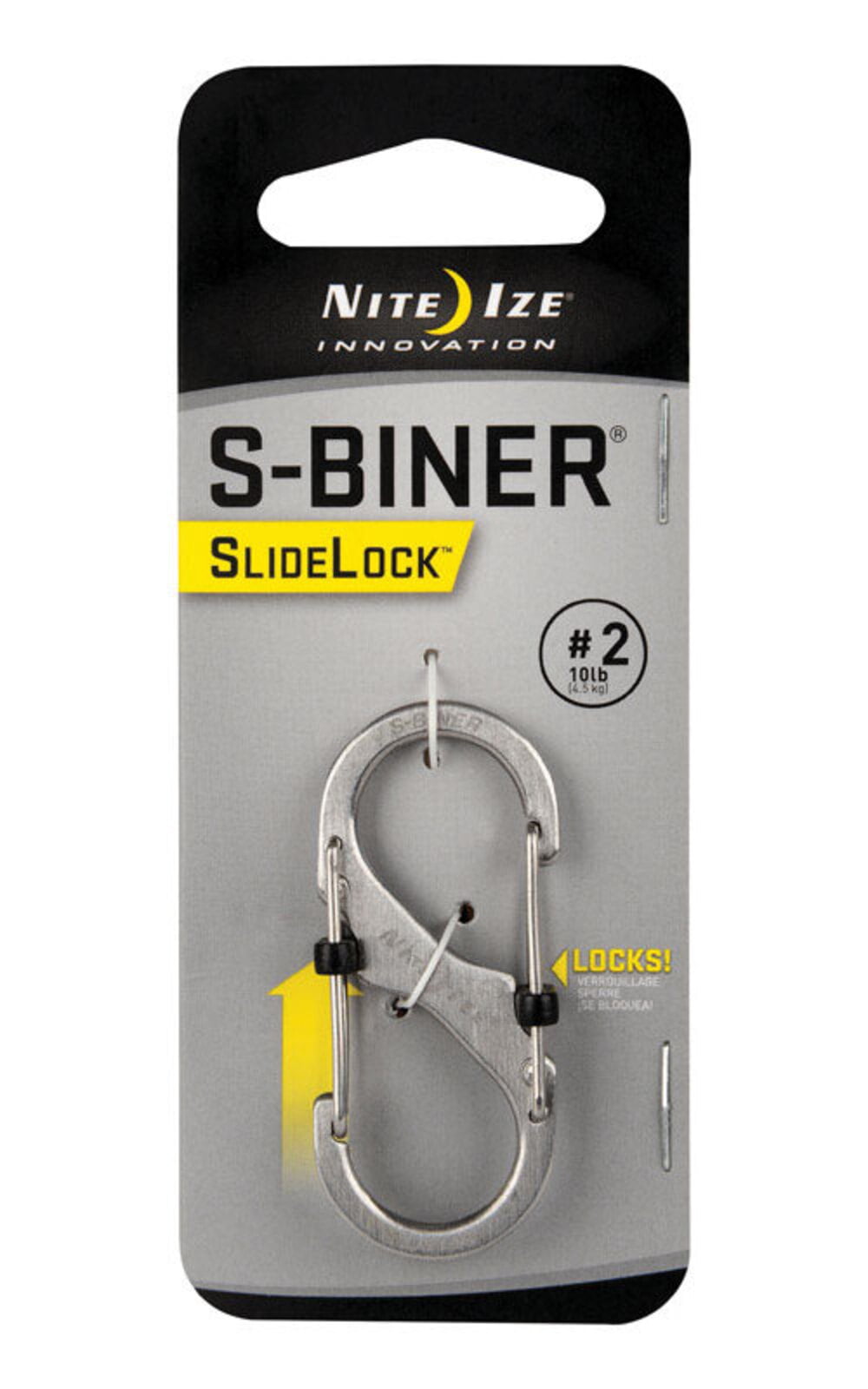 Aluminum Nite Ize Size-3 S-Biner SlideLock Carabiner Charcoal Grey Locking Carabiner Key Chain 
