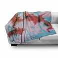 thumbnail image 3 of Tropical Soft Flannel Fleece Throw Blanket, Coconut Palm Tree Silhouettes Exotic Island Summer Beach Art, Cozy Plush for Indoor and Outdoor Use, 70" x 90", Dark Coral Turquoise, by Ambesonne, 3 of 6