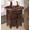 Burnt, variant on Round Wood Coffee Table - 18” Carved Small Accent Side Table with Burnt Finish, Wooden Altar Table, 18” Round Top x 18” Height, Perfect End Table for Living Room Décor