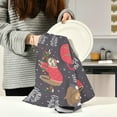 thumbnail image 6 of Dreamtimes Merry Christmas with Cute Sloth Kitchen Towels Set of 6 Dishcloths Hand Towels Tea Towels Ultra Absorbent for Cleaning Washing Drying Dishes Tableware 28'' x 18'', 6 of 7