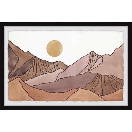 Framed Mountain Painting Print - 30x20 Wall Art Decor - Abstract Landscape Art for Home Office