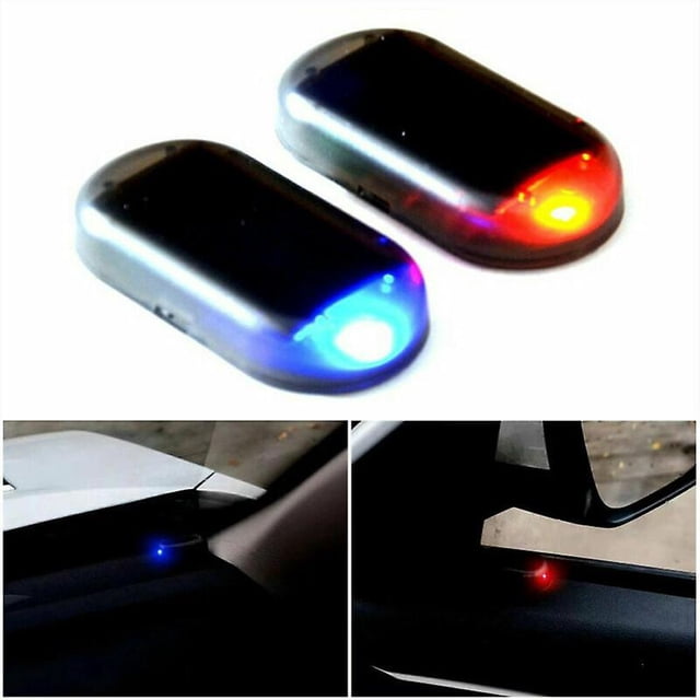 1 par de luces de alarma de coche solares falsas, sistema de seguridad de advertencia, accesorios de Flash antirrobo ShuxiuWang 8390605814839