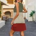 thumbnail image 4 of Nmnitkp Summer Dresses for Women Casual Sleeveless Color Block Tshirt Beach Dress V Neck Flowy Tank Sundresses with Pockets S-XXL, 4 of 6