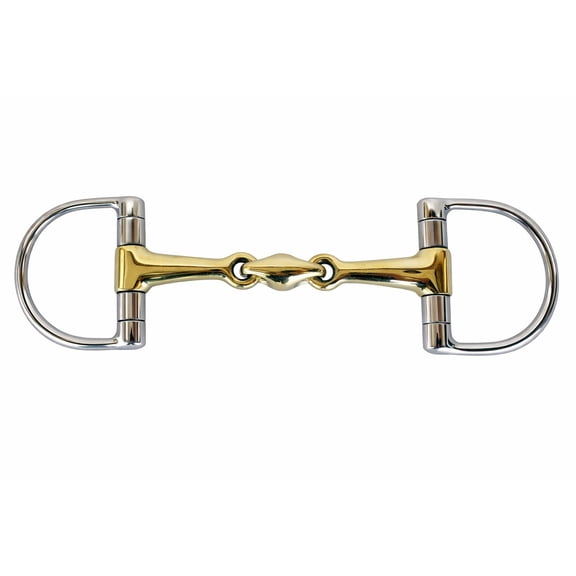 English Riding Double Jointed Dee-Ring Bone 4.5" Mouth Snaffle Horse Bit 35568A