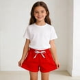 thumbnail image 5 of HAOTAGS Girls Casual Shorts Summer Elastic Waist and Breathable Shorts for Playtime, Lounging and Everyday Comfort Red Size 3 Years, 5 of 8