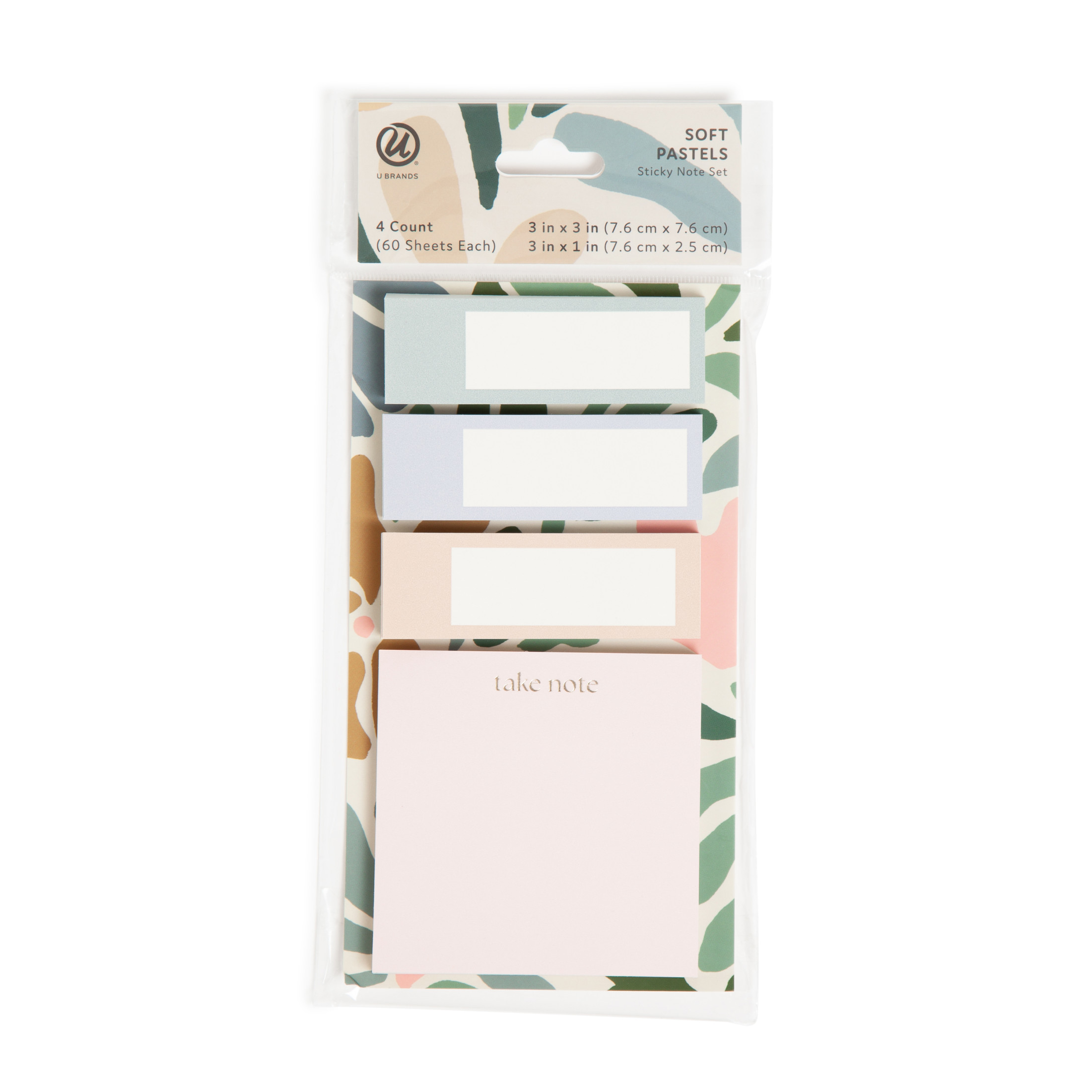 U Brands Sticky Notes and Tabs, Set of 4, 60 Sheets Each, Folklore Fauna