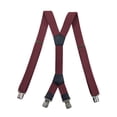 thumbnail image 4 of SGFCWSX Men's X-Back Suspenders, Elastic 4-Clip Adjustable Formal Casual Wine, 4 of 4