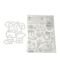 thumbnail image 1 of 2 Pcs Clear Stamps, TPR Reusable Stamps For Card Making Transparent Stamps DIY Scrapbook Decoration Stamps Carving Embossing Tool, 1 of 8