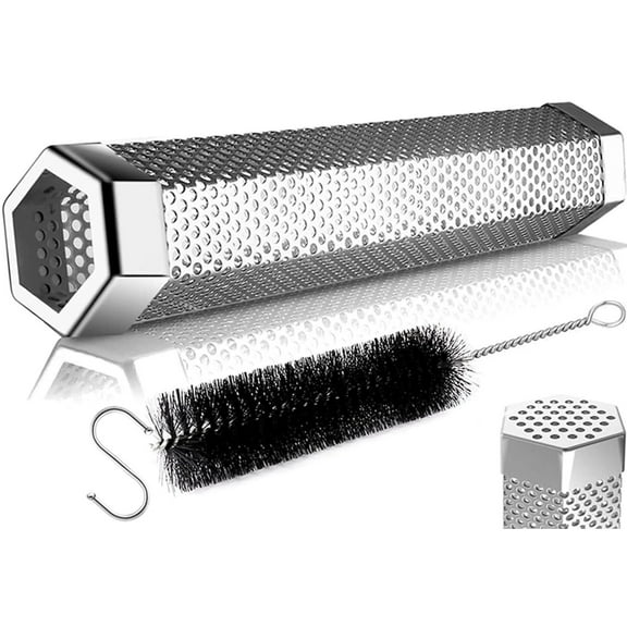 OFEFE Smoke Tube for Pellet Smoker 1 Pack, 12'' Smoker Tube for Pellet Grill - Hot or Cold Smoker Accessories for Electric Gas Charcoal Grilling, Stainless Steel Portable Barbecue Smoking Tube