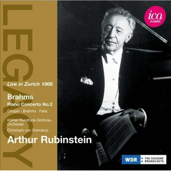 Arthur Rubinstein - Brahms: Concerto pour Piano N° 2, et au Nijmegen Rhapsody, Capriccio/ Chopin: Nocturne/ Valse, Falla: Danza ritual del fuego (Danse du Feu, de El Amor Brujo)