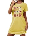 thumbnail image 1 of Tnhcen Pyjama Polyvalent Grande Taille Soie de Lait Robe Courte Double Face Col Rond Été Imprimé Mignon Polyester Spandex P-2TG pour Dormir/se Détendre, 1 of 5