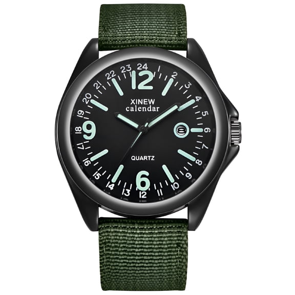 DESIGNICE Mens Watches Military Army Analog Quartz Waterproof Wrist Watch for Men Date Display Nylon Tactical Field Sports Wristwatch