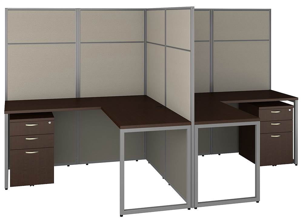 2Person LDesk Open Office with 3Drawer Mobile File