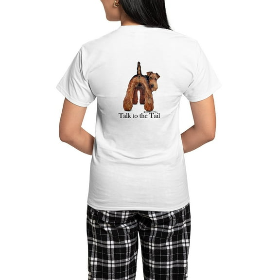 CafePress - Welsh Terrier Attitude Women'S Light Pajamas - Women's Short Sleeve Print T-Shirt and Pants Light Cotton Pajama Set