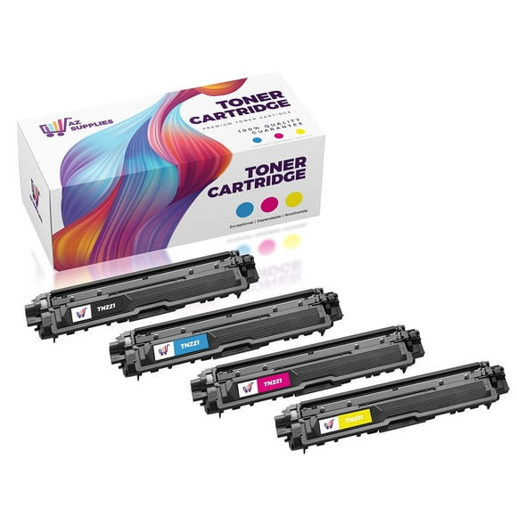 AZ Compatible Toner Cartridge Replacement for Brother TN221 TN225 Hl-3170Cdw Mfc 9130CW Hl-3140Cw (Black, Magenta, Yellow, Cyan, 4-Pack)