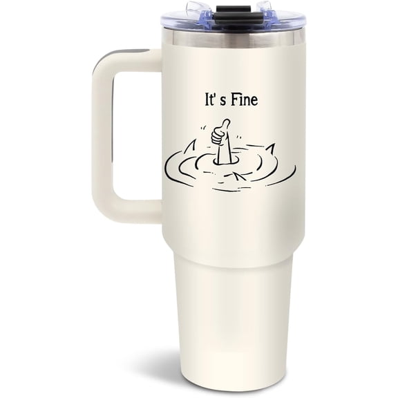 Motivational Gifts for Women Men, Funny Saying Tumbler 40 Oz with Handle Lid and Straws, Funny Coworker Gifts for Work Office, Inspirational Gift for Birthday Christmas, 1PCS