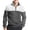 Gray, variant on Men's Color Block Half Zip Pullover Sweatshirt Quilted Stand Collar Outdoor Casual Top with Pocket for Fall Winter Fashion Wear