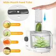 VAVSEA Food Processor, Electric Food Chopper for Dicing, Chopping, Mincing, BPA Free, Stainless Steel Blades, 6Cup White
