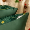 thumbnail image 2 of Set of 2 Christmas Tree Star White Red Green Throw Pillow Covers, Holiday Xmas Winter Plush Faux Fur Pillows Covers for Couch Sofa Home Decorations, 2 of 6
