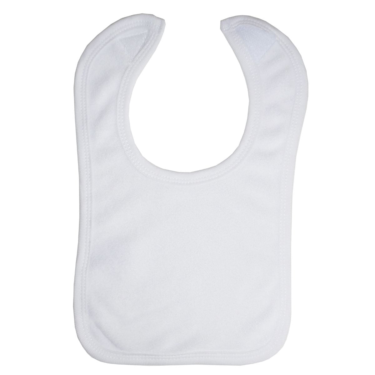White Terry Bib with White Trim - Size - One Size - Unisex