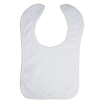 Bambini Layette White Terry Bib with White Trim