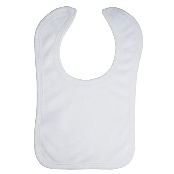 Bambini Layette White Terry Bib with White Trim